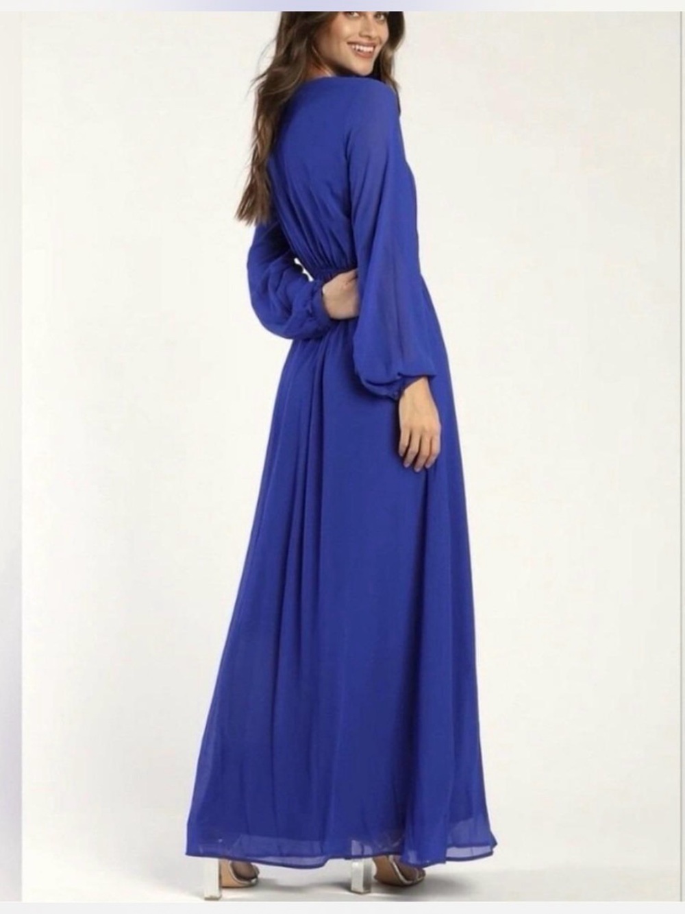 Lulu's Blue Long-Sleeve Dress - Picture 9 of 9